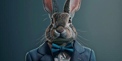 Portrait of Rabbit in a business suit