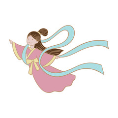 Cute illustration of the Mid-Autumn Festival fairy Chang'e.