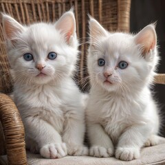 two kittens on a white