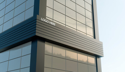 Sky crop building logo mockup