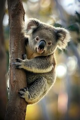 Koala Climbing Up Tree