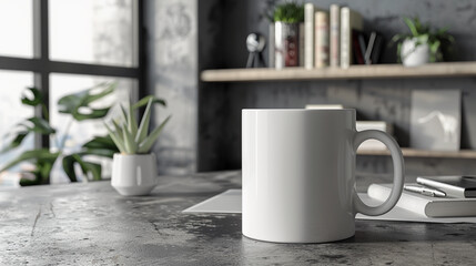 Fototapeta na wymiar White Blank coffee mug mockup