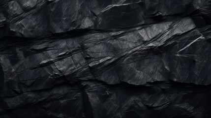Fond d'un mur noir, texture ardoise, béton. Ambiance sombre. Arrière-plan pour conception et création graphique.