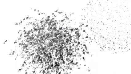 Multiple music notes fireworks with alpha channel