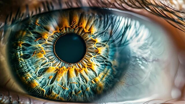 A portal into a a human soul: Macro extreme close up of the Iris of a human eye 