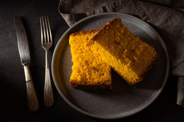 portuguese spongecake in the plate