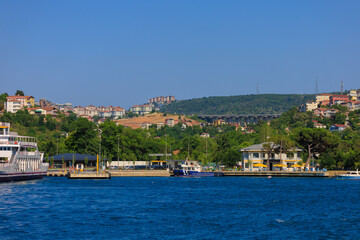 Fototapeta premium Cityscape View from the water to buildings in the city of Istanbul 