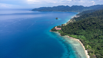 Aerial view of Tioman Island in Malaysia - 758789897
