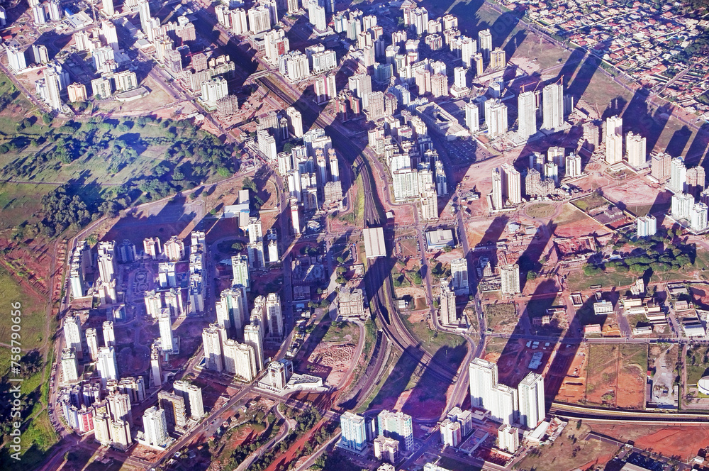 Wall mural Aerial view of Taguatinga and Aguas Claras cities, Satellite City of Brasilia, Brazil,May 2019 - Wall murals