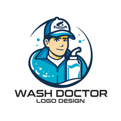 Wash Doctor Vector Logo Design