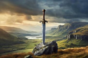 beautiful mythical places – Excalibur sword of King Artus