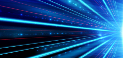 Fototapeta premium Technology futuristic speed line, fiber optic, internet network concept.