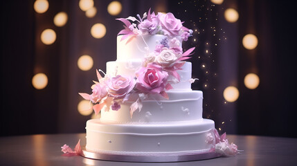 wedding cake with candles,wedding cake with candles and flowers,Brides Cake Images