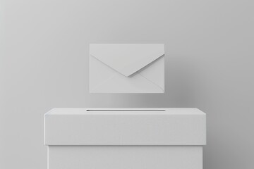 Ballot envelope in voting box. Generative AI