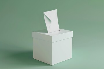 Ballot envelope in voting box. Generative AI