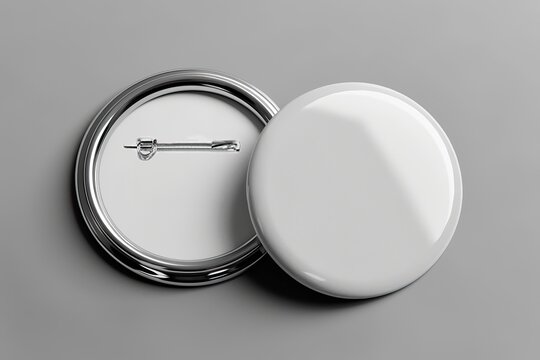 Red election badge pin mockup. Generative AI