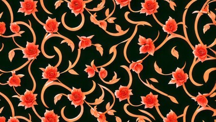 Abstract mystical background, fantasy ,flower, pattern, seamless, floral, wallpaper, leaf, nature, design, illustration, vector, rose, decoration, spring, textile, pink, vintage, art, 