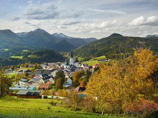 Blick über Mariazell, Steiermark, Österreich