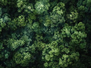 Naklejka na ściany i meble Elevated Exploration - Aerial View - Forest Canopy - Generate visuals of elevated exploration, offering an aerial view of the forest canopy, revealing the intricate beauty and lush greenery