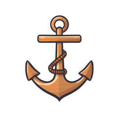 Flat design classic anchor icon vector illustration