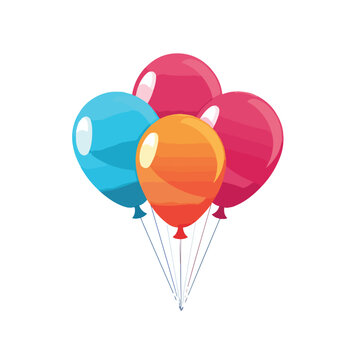 Flat design colorful balloons icon vector illustration
