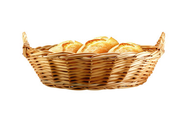 Golden Bread Basket isolated on transparent Background
