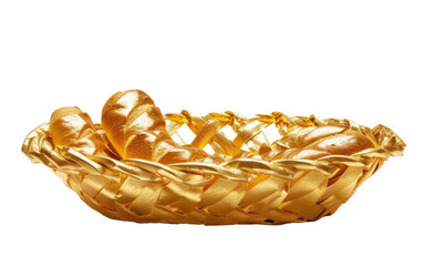 Golden Bread Basket isolated on transparent Background - obrazy, fototapety, plakaty