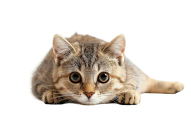 Adorable brown kitty isolated on transparent Background