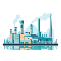 Flat design industrial factory icon vector illustration