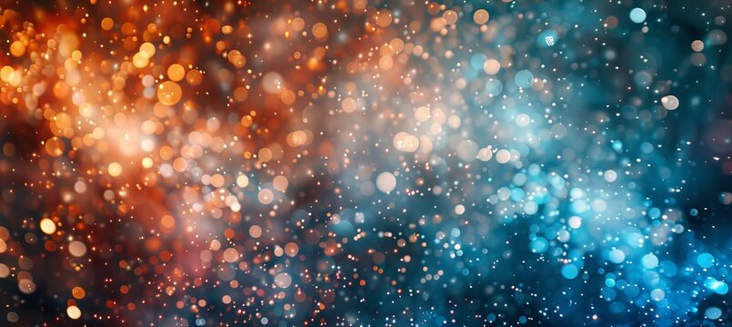 Dreamy pastel bokeh background with soft peach, minty teal, and shimmering bronze colors palette.
