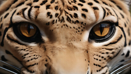 Close up of a leopard's eyes - obrazy, fototapety, plakaty