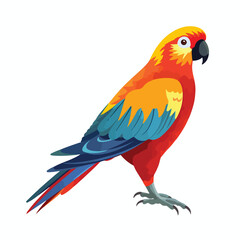 Flat design parrot drawing icon vector illustration