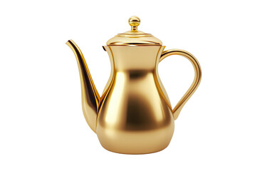 Golden Brew: The Coffee Pot isolated on transparent Background