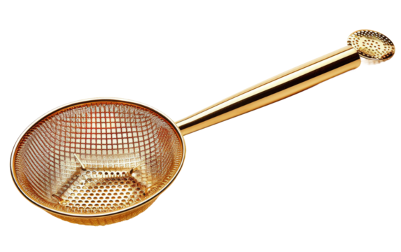 Golden Cocktail Filtering Tool isolated on transparent Background