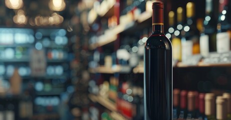 a salesman in a wine store offers a bottle of wine Generative AI