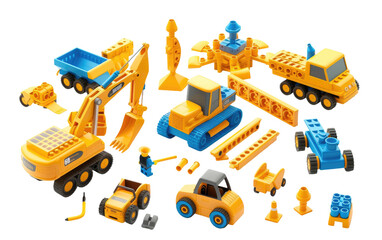 Toy Construction Creations isolated on transparent Background