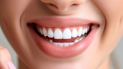 Smiling asian indian model with clean teeth in dental ad closeup portrait on blurred background