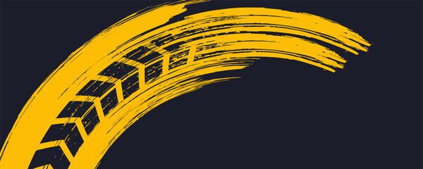 Drift background monochrome with texture wheel marks and drift in skidding, rounded tire marks. Vector isolated texture. © Muhammad Muhdi