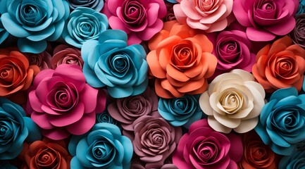 a group of colorful roses - Powered by Adobe