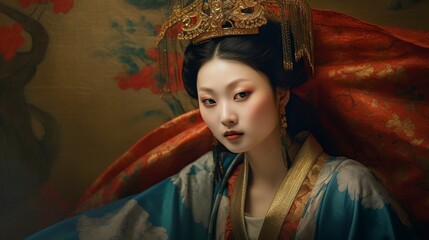 first and only Chinese empress Wu Zetian - obrazy, fototapety, plakaty