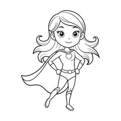  Superhero girl continuous vector Illustration
