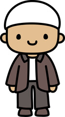 Cute Stick Figure Moslem Man Clothes SVG Vector
