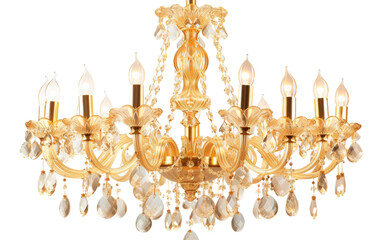 Gleaming Chandelier isolated on transparent Background