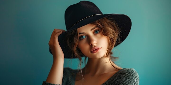 young woman, she never leaves home without her hat