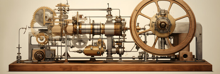 Detailed Illustration and Anatomical Breakdown of a Dynamo Generator - obrazy, fototapety, plakaty