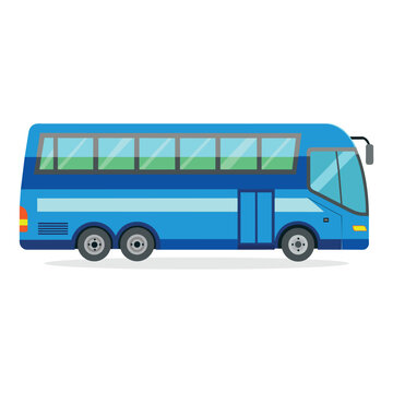 Coach Bus vehicle Road Transport flat vector illustration
