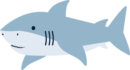 Cute flat Shark animal vector - 758807871