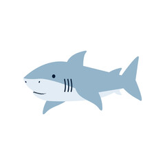 Cute flat Shark animal vector