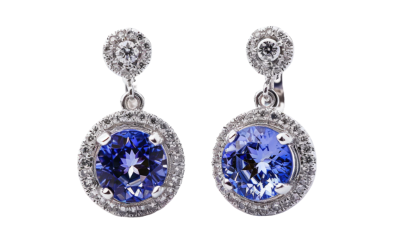 Iolite Earring isolated on transparent Background