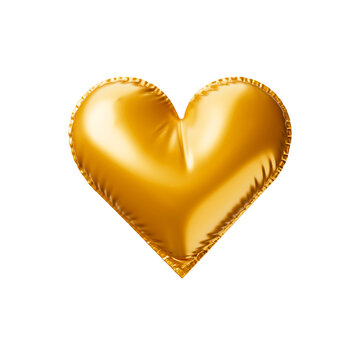 Golden balloon heart. 3d render illustration